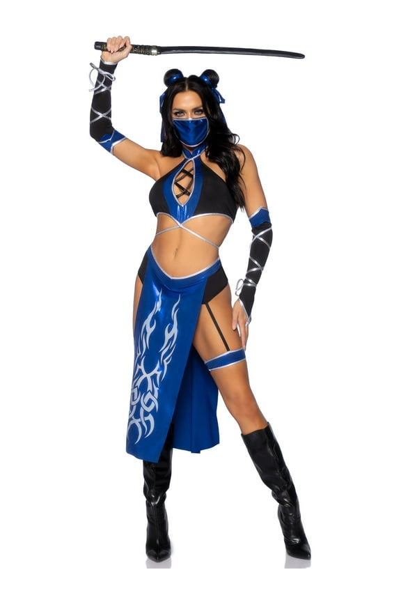Women's 5 Piece Blue Ninja Costume Set