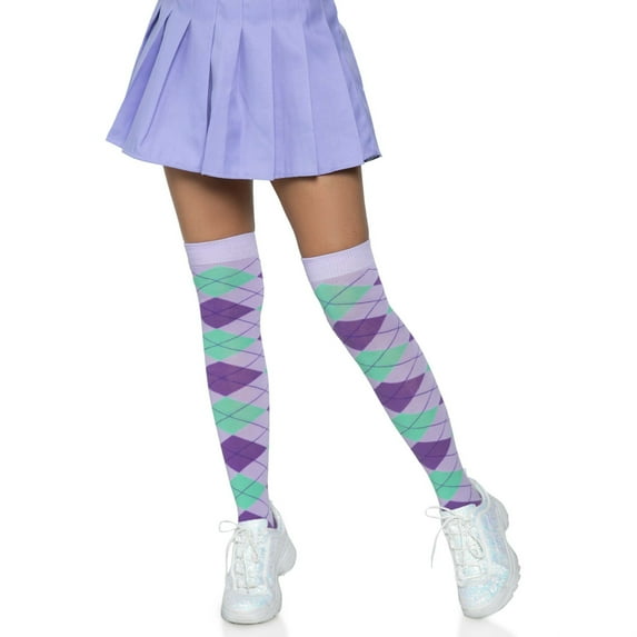 Leg Avenue Women's Argyle knit over the knee socks