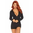 thumbnail image 1 of Leg Avenue Women's Brushed Rib Romper Long Johns With Cheeky Snap Closure Back Flap, 1 of 5