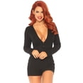 thumbnail image 1 of Leg Avenue Women's Brushed Rib Romper Long Johns With Cheeky Snap Closure Back Flap, 1 of 5