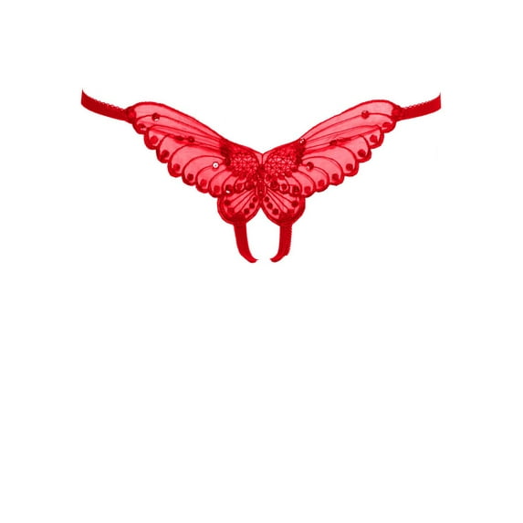 Leg Avenue Women's Butterfly Crotchless w/Peral Sequin Detail, White, One Size