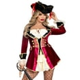 thumbnail image 1 of Leg Avenue Women's Captivating Pirate Captain Halloween Costume, Red, Medium, 1 of 5