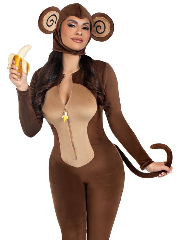 Women's Cheeky Monkey Halloween Costume, Brown, X-Large