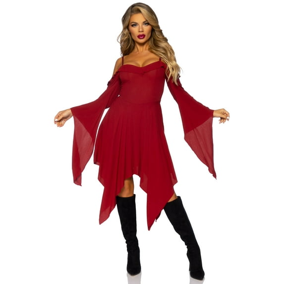 Leg Avenue Women's Cotton Gauze Bell Sleeved Peasant Dress Costume