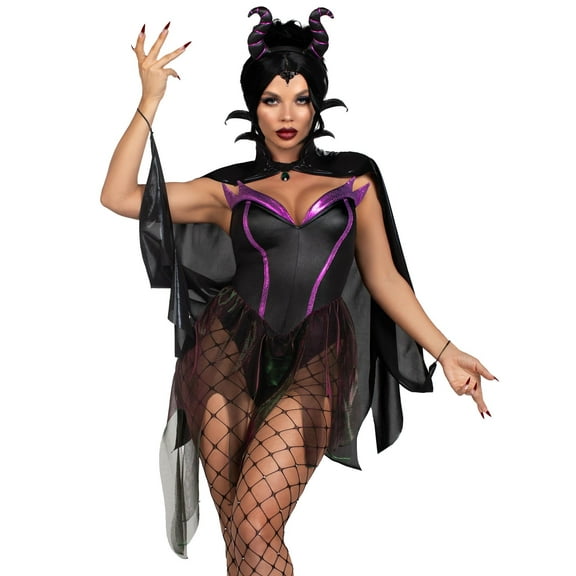 Leg Avenue Women's Evil Enchantress Halloween Costume, Black/Purple, X-Small