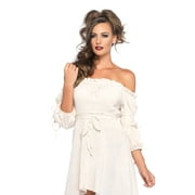 Leg Avenue Women's High Low Peasant Dress Costume, Ivory, Medium/Large