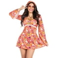 thumbnail image 1 of Leg Avenue Women's Hippie Chick Halloween Costume, Orange, MED/LGE, 1 of 5