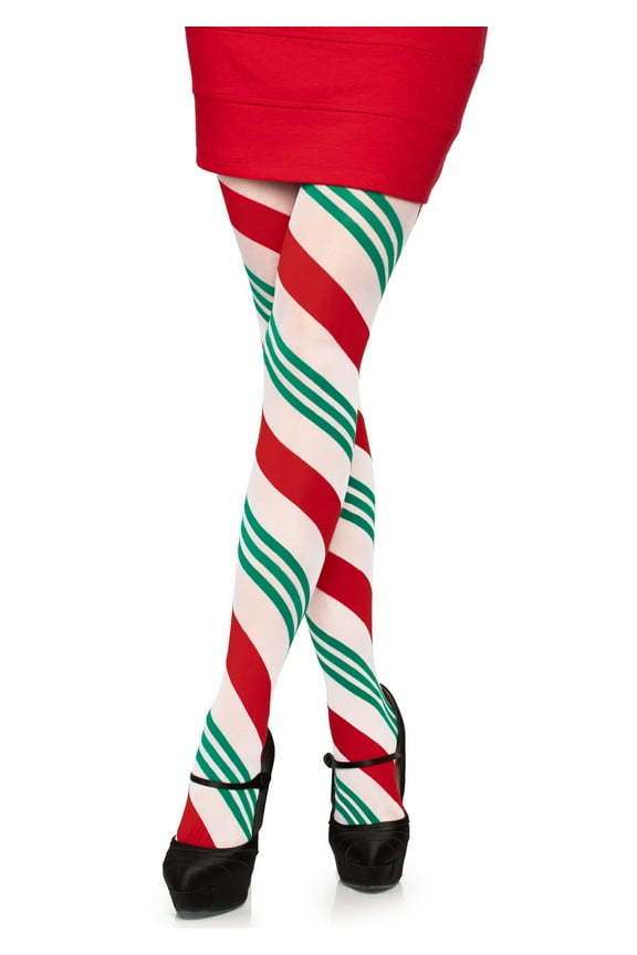 Women's Holiday Ribbon Striped Tights