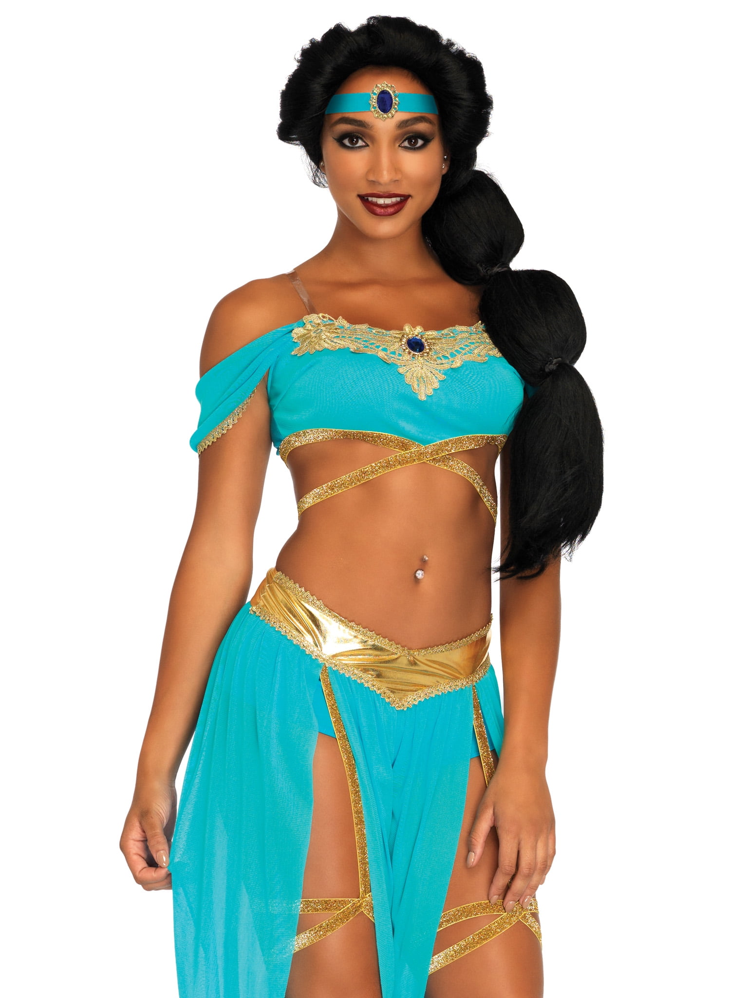 Leg Avenue Women's Jasmine Oasis Princess Costume, Blue, M