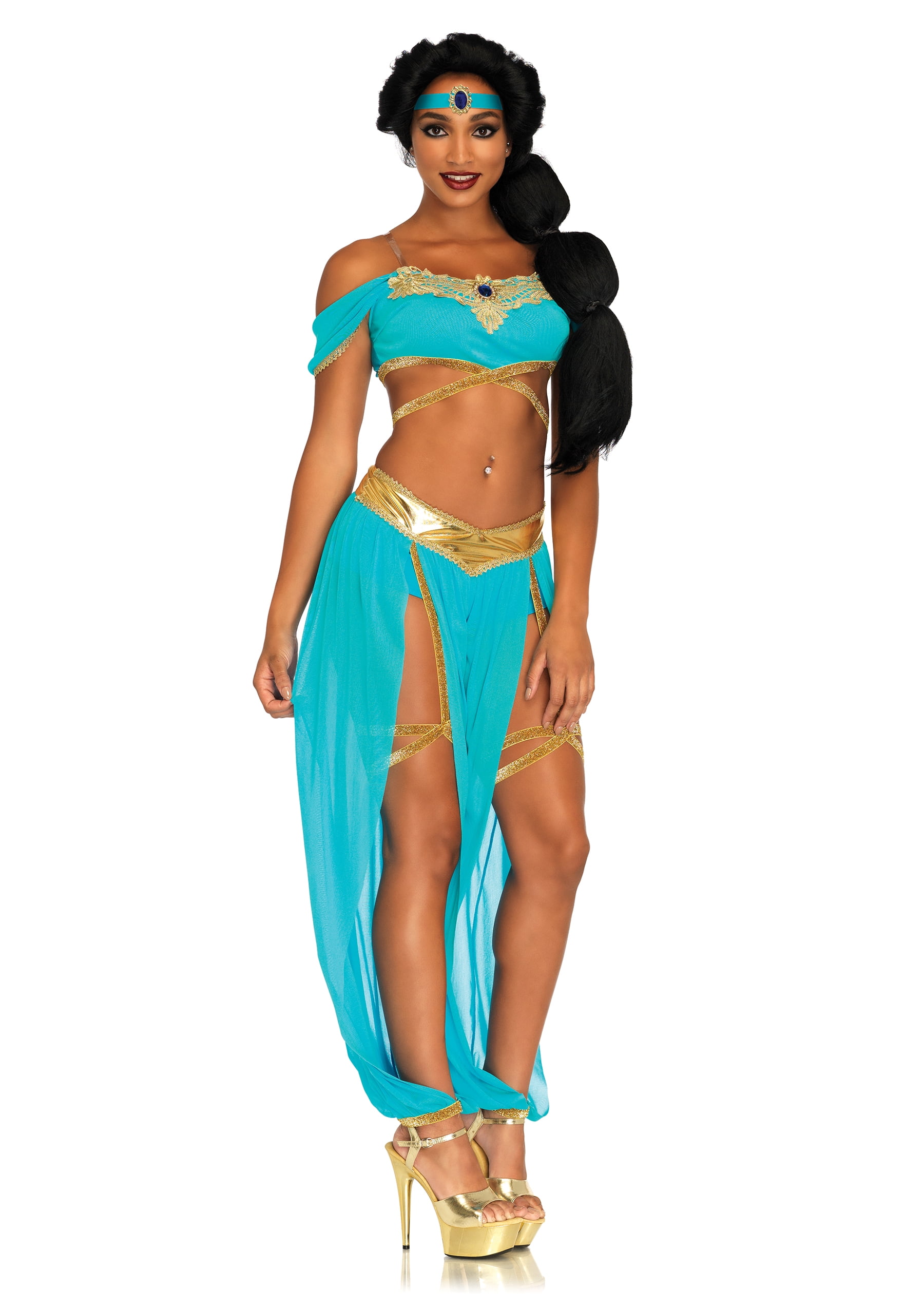 Leg Avenue Women's Jasmine Oasis Princess Costume, Blue, M 