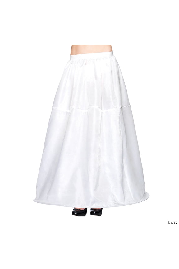 Women's Long Hoop Skirt, White, One Size
