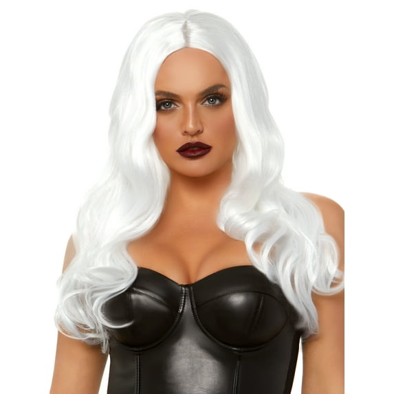 Leg Avenue Women's Long Wavy Costume Wig for Adults, O/S, White