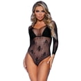 thumbnail image 1 of Leg Avenue Women's Micro Fishnet Skull Bodysuit, 1 of 5