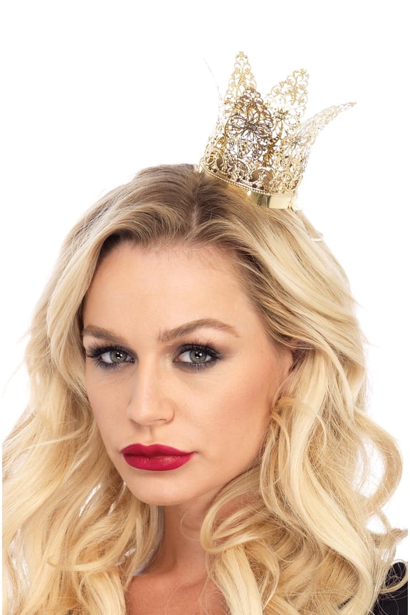 Women's Mini Metal Filigree Crown Costume Head Piece