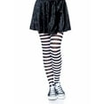 thumbnail image 1 of Leg Avenue Women's Nylon Striped Tights, Black, One Size, 1 of 5