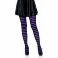 thumbnail image 1 of Leg Avenue Women's Nylon Striped Tights, Black/Purple, One Size, 1 of 4