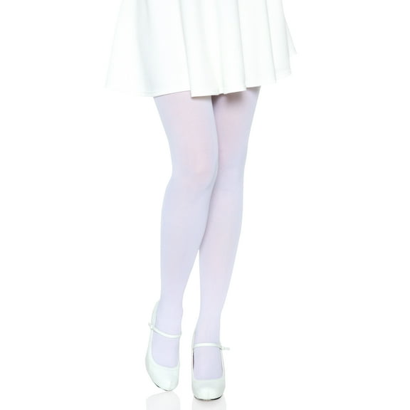 Leg Avenue Women’s Nylon Tights, White, One Size