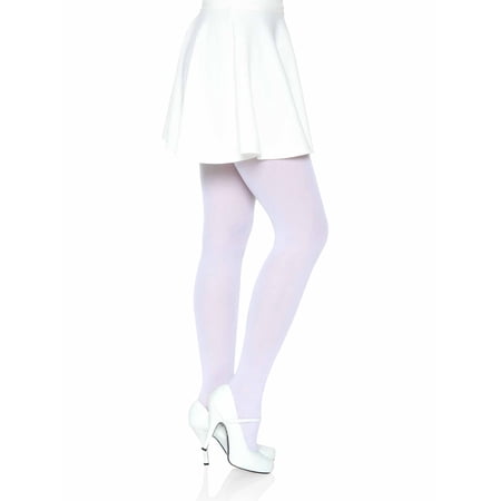 Leg Avenue Women’s Nylon Tights, White, Plus Size