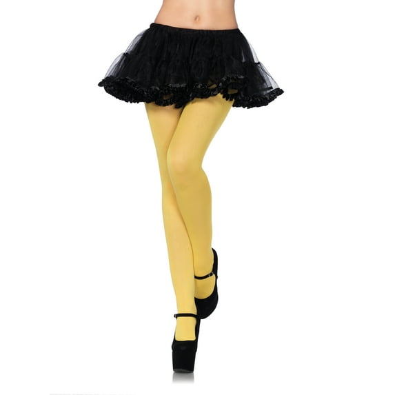 Leg Avenue Women’s Nylon Tights, Yellow, One Size