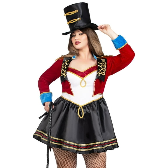 Leg Avenue Women's Plus Size Classic Ringmaster Halloween Costume, Multicolor, 1X-2X