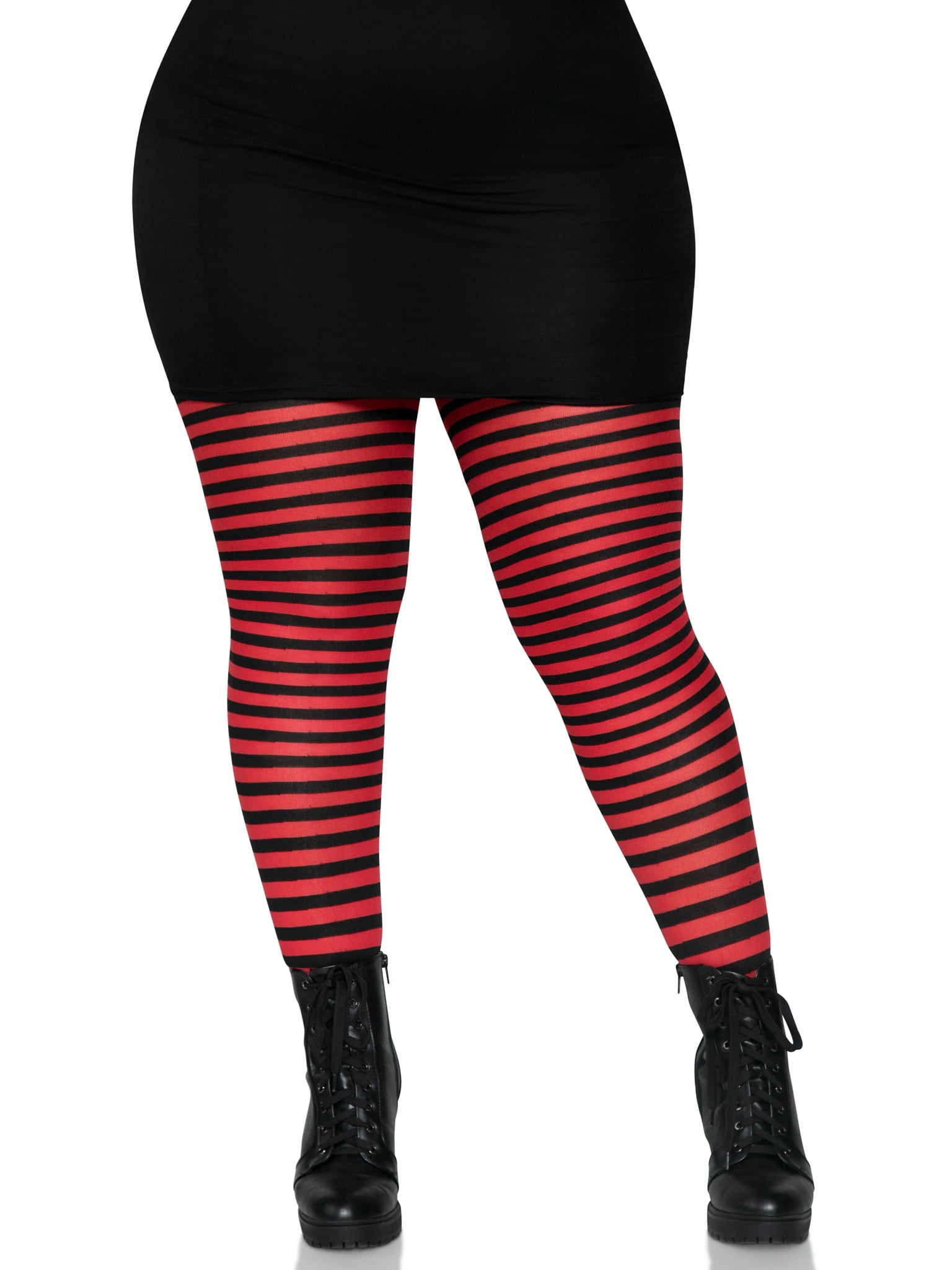 Plus size green and black striped leggings sales