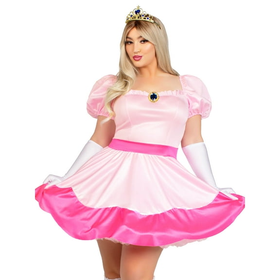 Leg Avenue Women's Plus Size Pink Princess Halloween Costume, Pink, 1X-2X