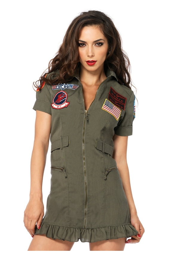 Women’s Plus Size Top Gun Pilot Dress Costume, 1X