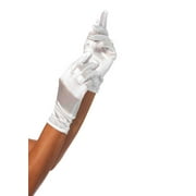 Leg Avenue Women's Satin Wrist Length Gloves, White, One Size