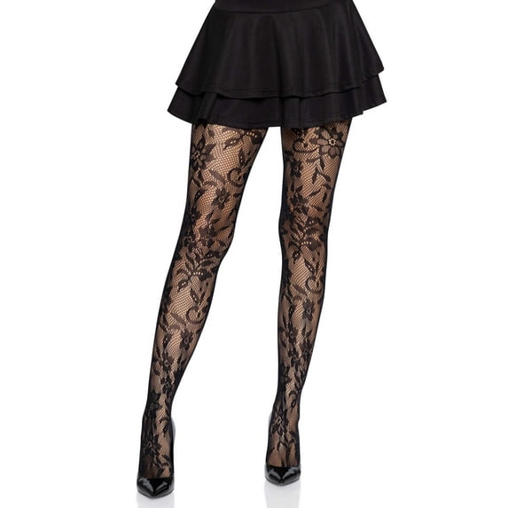 Leg Avenue Women's Seamless Chantilly Floral Lace Tights