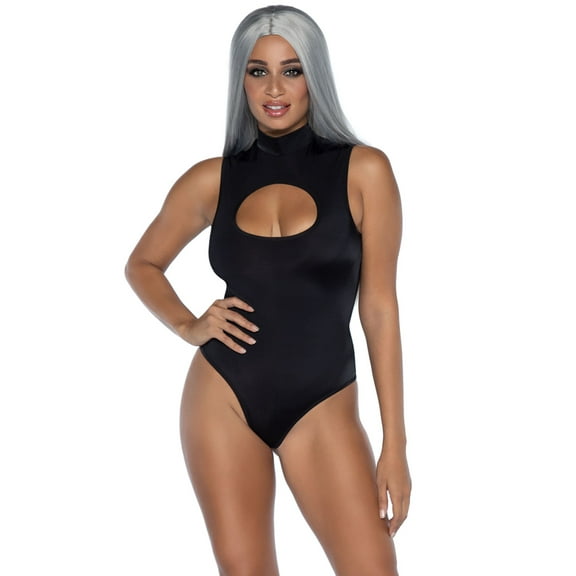 Leg Avenue Women's Sexy Costume Festival Spandex Keyhole  Bodysuit, Black, M