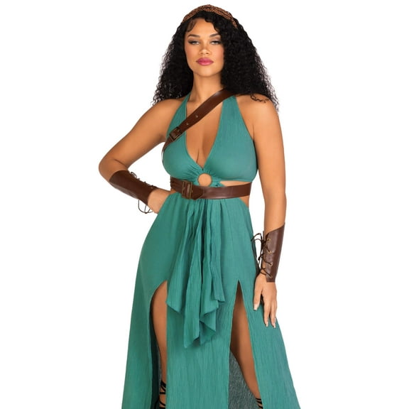 Leg Avenue Women's Sexy Maiden Warrior Costume, Medium, Green