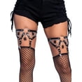 thumbnail image 1 of Leg Avenue Women's Spider O Ring Studded Thigh High Garter, 1 of 5