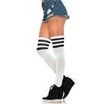 thumbnail image 1 of Leg Avenue Women's Three Striped Athletic Ribbed Thigh Highs, 1 of 4
