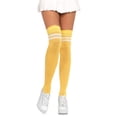 thumbnail image 1 of Leg Avenue Women's Two Striped Ribbed Athletic Thigh Highs, 1 of 2