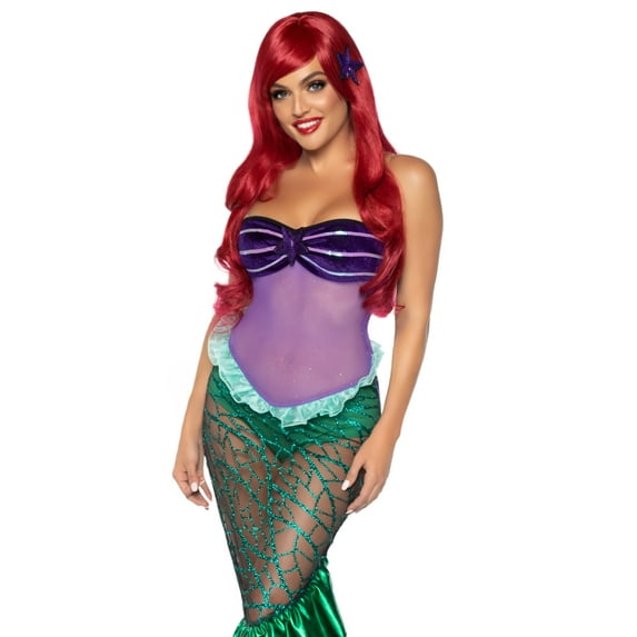 Leg Avenue Women's Under the Sea Mermaid Halloween Costume, Purple/Green, Medium