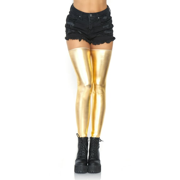 Leg Avenue Women's Wet Look Thigh Highs