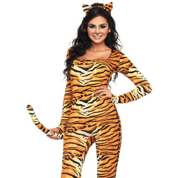 Leg Avenue Wild Tiger Sexy Catsuit Animals Women's Halloween Fancy-Dress Costume for Adult, M-L