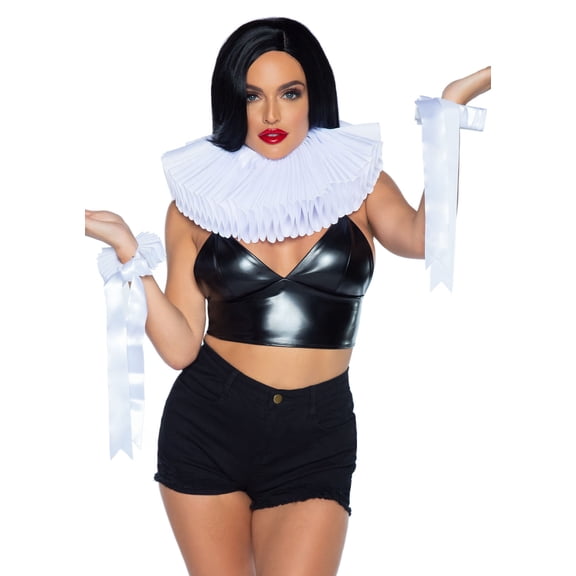 Leg Avenue Womens Costume 3 Piece Deluxe Ruffle Collar and Wrist Cuffs
