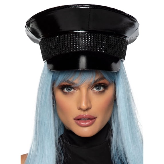 Leg Avenue Womens Costume Festival Rhinestone Trimmed Military Hat