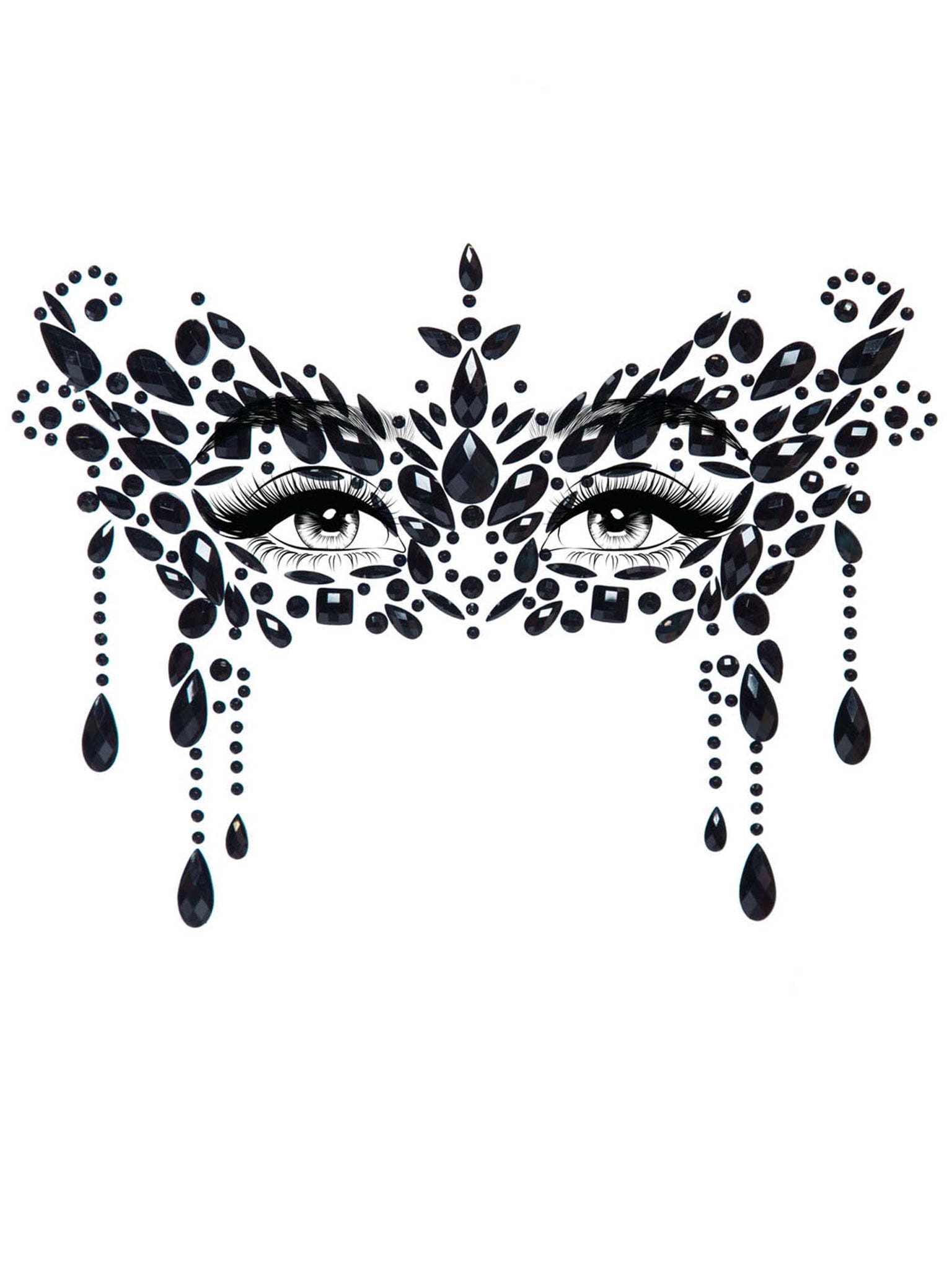 Leg Avenue Womens Costume Masquerade Mask Face Rhinestone Stick-On Jewels