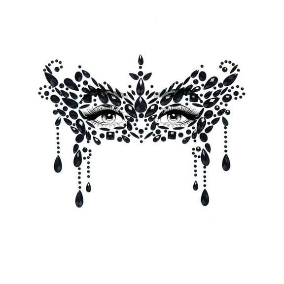 Leg Avenue Womens Costume Masquerade Mask Face Rhinestone Stick-On Jewels