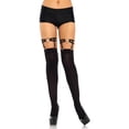 thumbnail image 1 of Leg Avenue Womens Elastic Thigh High Garter Suspender with Heart, O/S, Black, 1 of 3