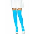 thumbnail image 1 of Leg Avenue Womens Opaque Nylon Thigh High, Neon Blue, One Size, 1 of 5