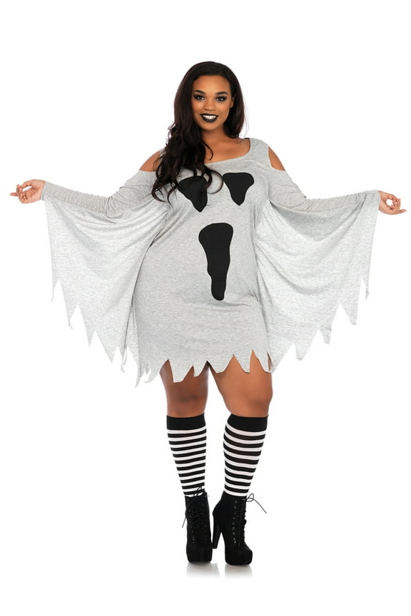 Womens Plus Size Jersey Ghost Dress