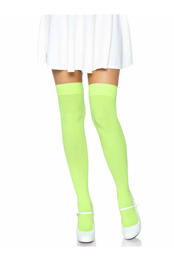 Womens Solid Hue Thigh Highs
