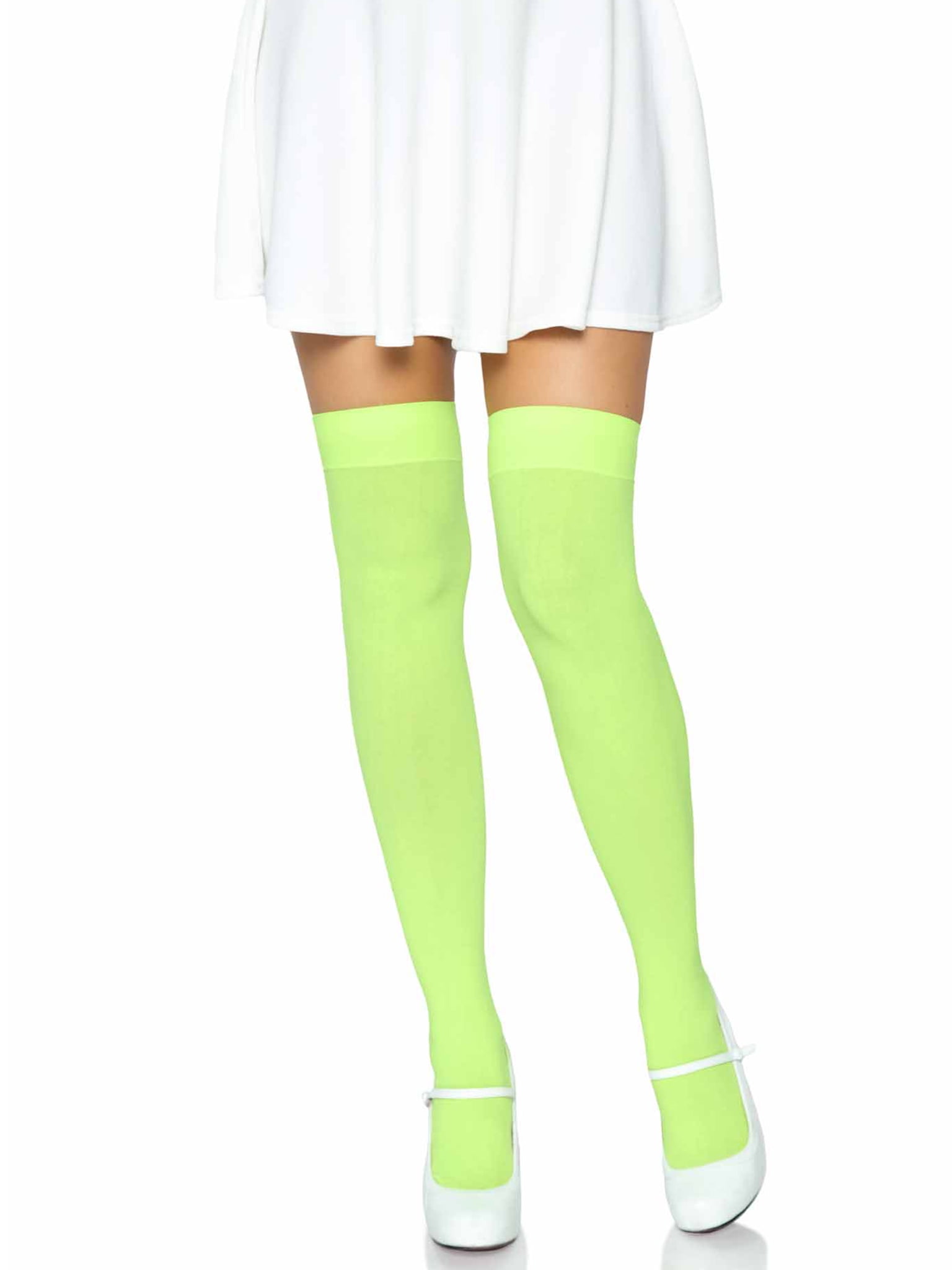 Leg Avenue Womens Solid Hue Thigh Highs