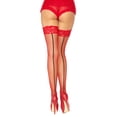 thumbnail image 1 of Leg Avenue Womens Stay-Up Lace Top Backseam Fishnet Thigh Highs, 1 of 3