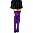 thumbnail image 1 of Leg Avenue Womens Striped Thigh High Stockings, Black/Purple, One Size, 1 of 5