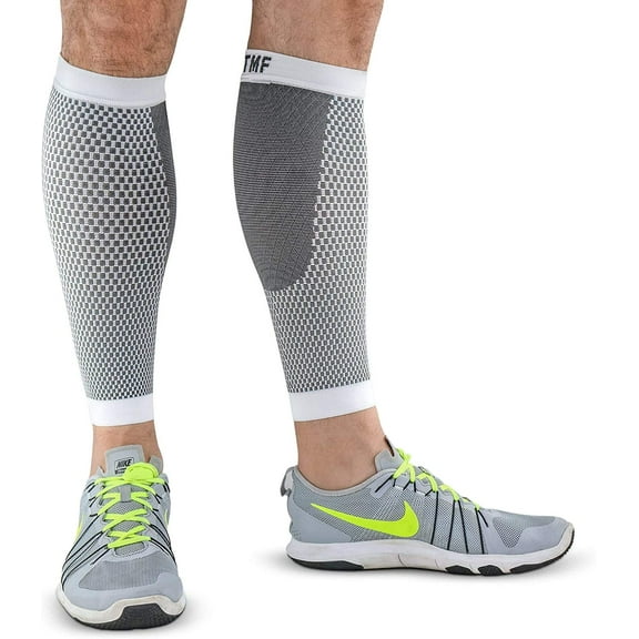 Leg & Calf Compression Sleeve (1 Pair) Shin Splint & Calf Pain Relief, Comfortable Calf Sleeves helps Improve Circulation for Runners, Nurses & Travelers. Leg Support Footless Socks