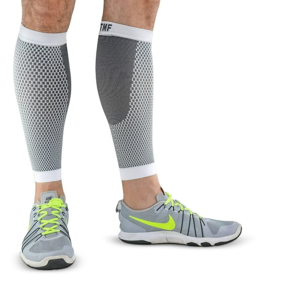 Leg & Calf Compression Sleeve (1 Pair) Shin Splint & Calf Pain Relief, Comfortable Calf Sleeves helps Improve Circulation for Runners, Nurses & Travelers. Leg Support Footless Socks